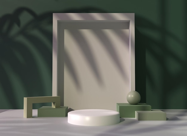 fundo de exibição de plataforma de produto de veado de pódio estético minimalista 3D