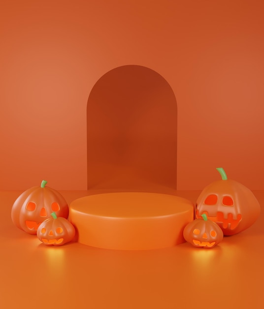 Fundo de exibição do pódio de Halloween