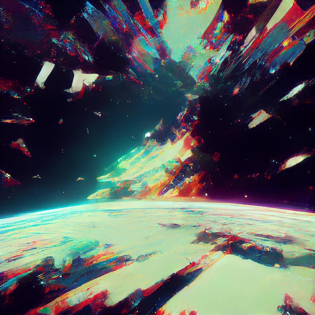 Fundo de falha universo abstrato com falha papel de parede de vídeo 4k