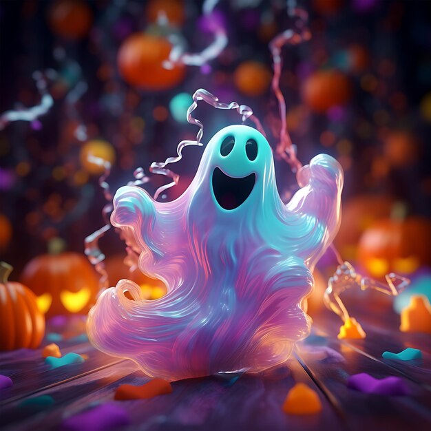 Foto fundo de fantasmas de halloween em 3d