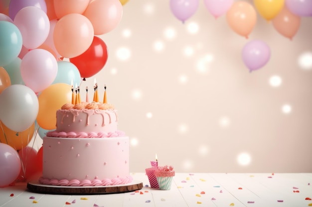 Fundo de feliz aniversário com espaço de cópia