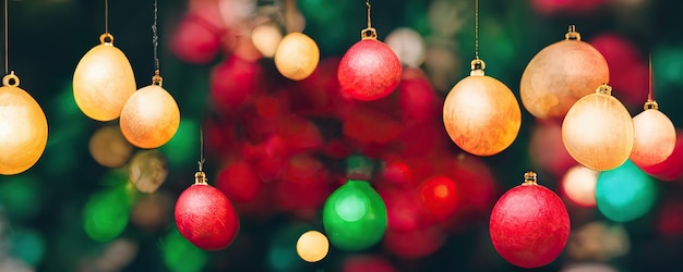 Fundo de feliz natal com presentes de bolas de pinheiros e decorações de natal ilustração digital
