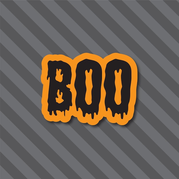 Fundo de férias de Halloween Boo mensagem em um fundo listrado