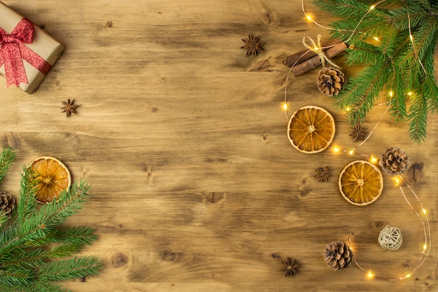 Fundo de férias de Natal em madeira velha