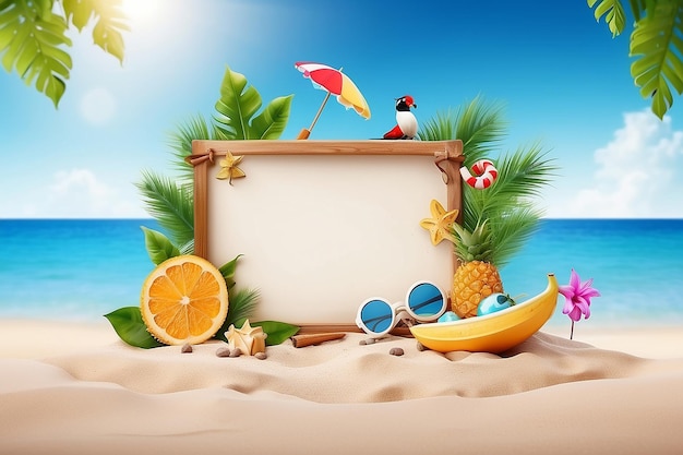 Foto fundo de férias de verão com um espaço para publicidade