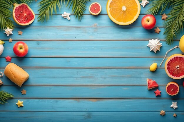 Foto fundo de férias de verão com um espaço para publicidade