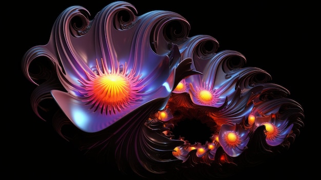 Fundo de ferrofluidos de forma livre belo caos girando frequência de néon