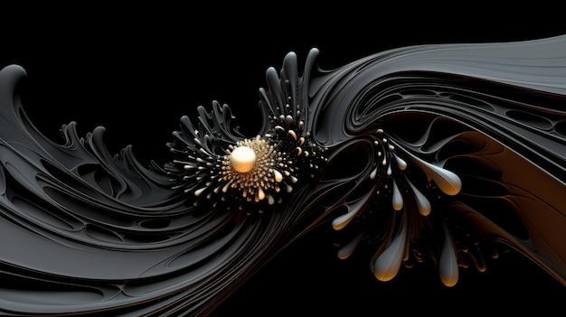 Foto fundo de ferrofluidos de forma livre belo caos rodando frequência negra