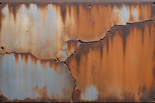 Fundo de ferrugem metálica decomposição textura metálica de aço com arranhões e rachaduras corrosão parede corrosão metálica velha corrosão de ferro