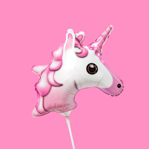 fundo de festa de balão de folha de cavalo rosa