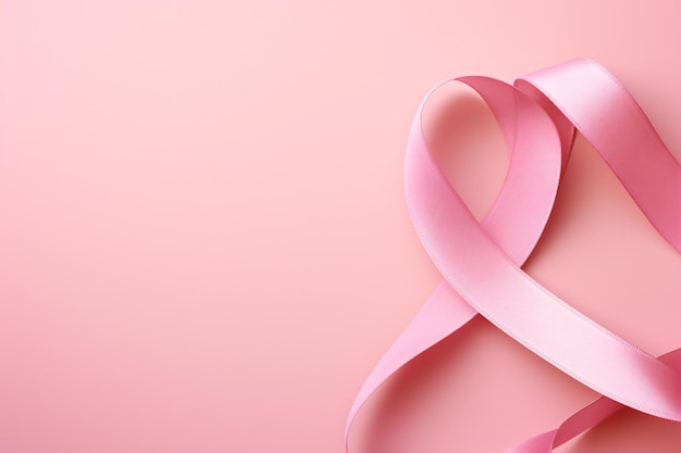 Fundo de fita rosa para o mês de conscientização sobre o câncer de mama Conceito de consciência sobre o cancro da mama fita rosa
