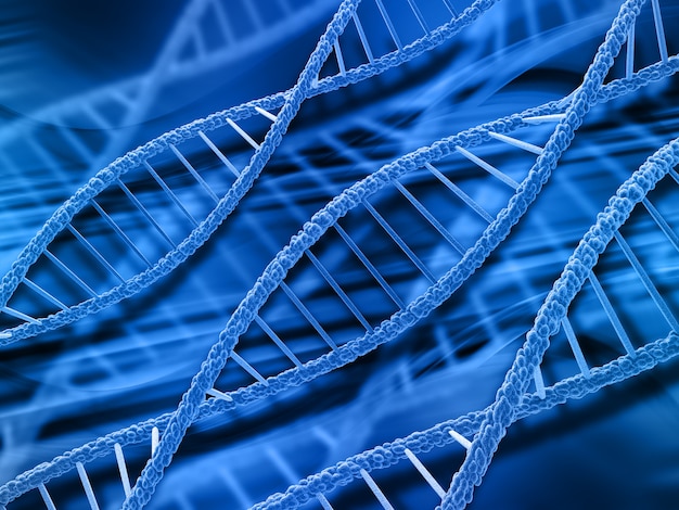 Foto fundo de fitas de dna 3d