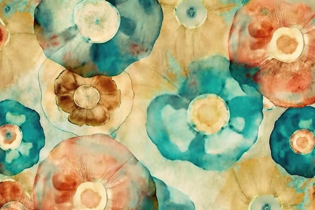 Fundo de flores abstratas ilustração de pintura em aquarela floral pastel