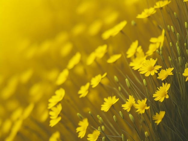 Fundo de flores amarelas com estilo suave