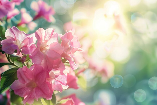 Fundo de flores ao ar livre com espaço de texto