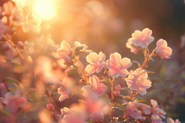 Fundo de flores ao ar livre com espaço de texto