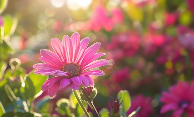 Fundo de flores ao ar livre com espaço de texto