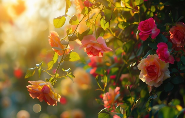 Fundo de flores ao ar livre com espaço de texto