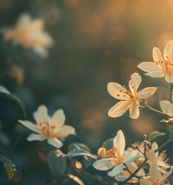 Fundo de flores ao ar livre com espaço de texto