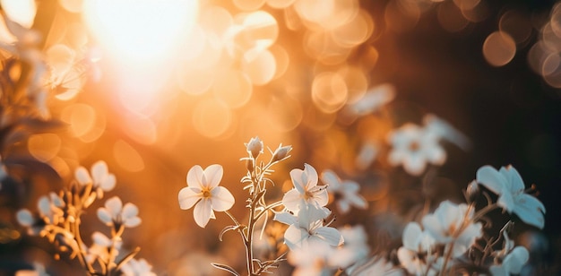 Fundo de flores ao ar livre com espaço de texto