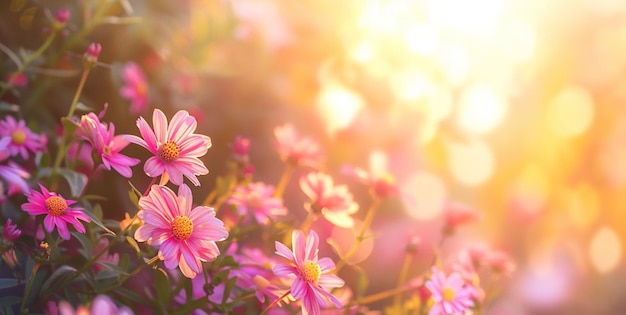 Fundo de flores ao ar livre com espaço de texto