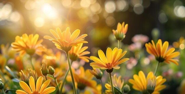 Fundo de flores ao ar livre