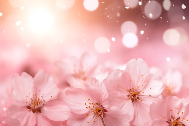 Fundo de flores de cerejeira cor-de-rosa brilhante