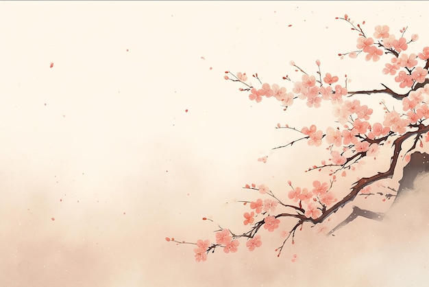 Fundo de flores de cerejeira de estilo japonês