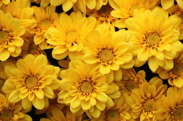 Fundo de flores de crisântemo amarelo