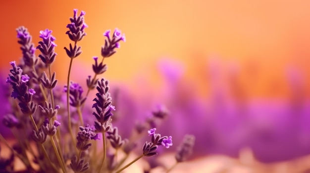 fundo de flores de lavanda com espaço de cópia