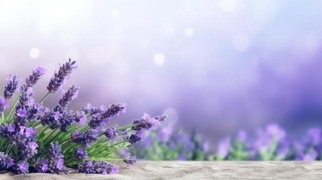 fundo de flores de lavanda com espaço de cópia