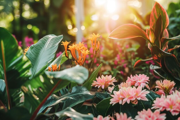 Foto fundo de flores e plantas de jardim