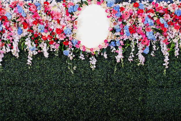 Fundo de flores lindas para a cena do casamento