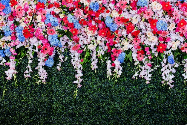 Fundo de flores lindas para a cena do casamento