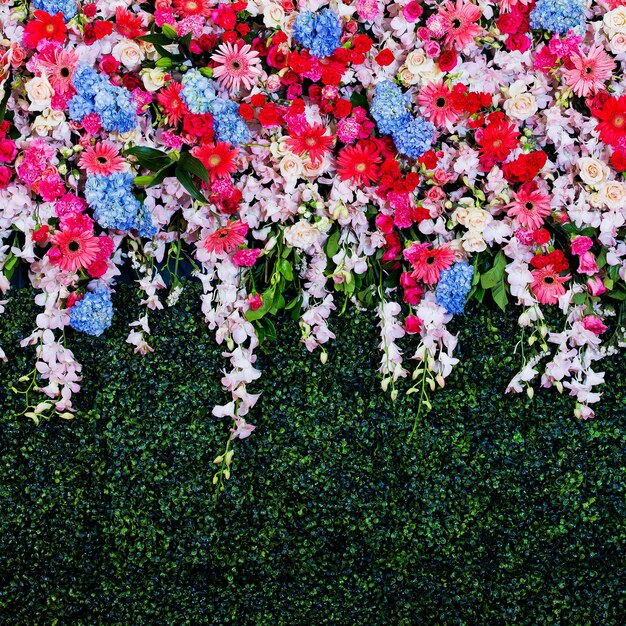 Fundo de flores lindas para a cena do casamento