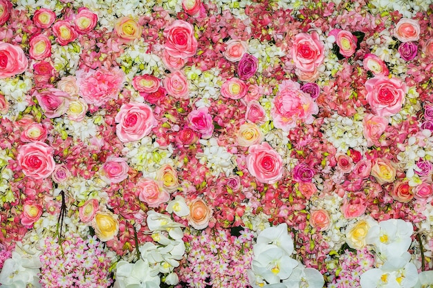 Fundo de flores lindas para a cena do casamento