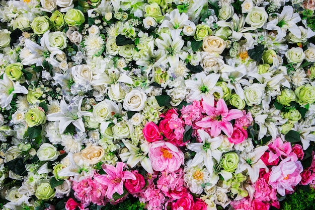 Fundo de flores lindas para a cena do casamento