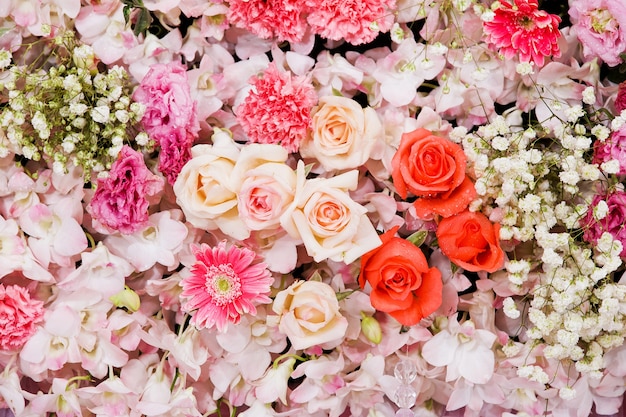 Fundo de flores lindas para a cena do casamento