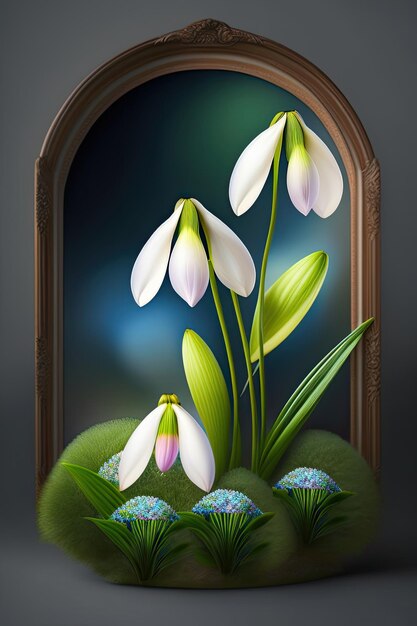 Fundo de flores Snowdrop