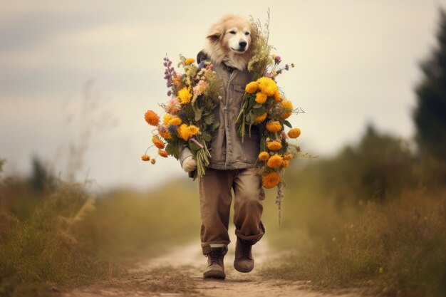 Fundo de florista de cachorro