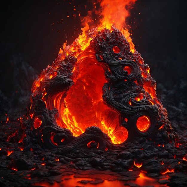 Foto fundo de fogo de lava vermelho