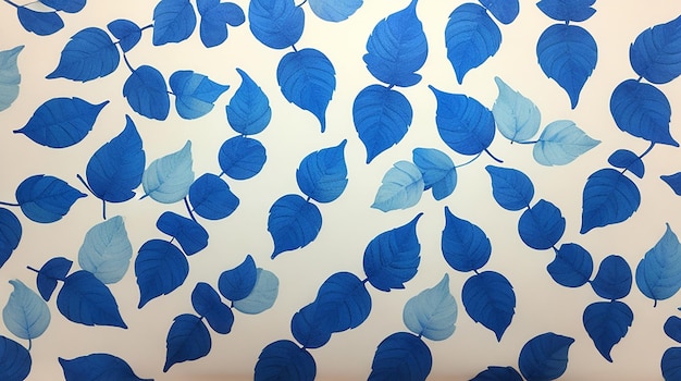 Fundo de folha azul e branca