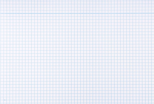 Fundo de folha de papel gráfico em branco textura de papel de grade com linhas retas azuis quadro completo