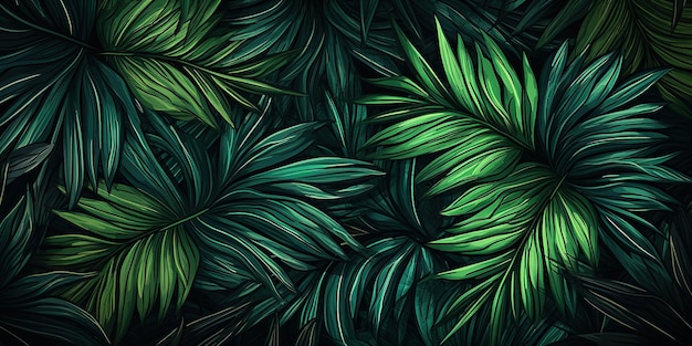 Fundo de folhas de palmeira