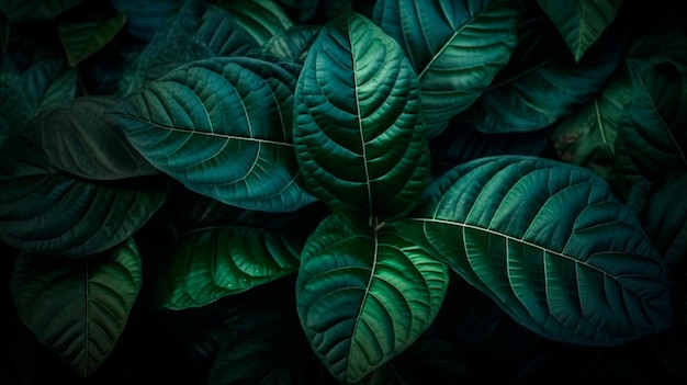 Fundo de folhas tropicais IA generativa