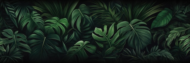 Fundo de folhas tropicais verdes