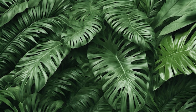 Foto fundo de folhas verdes tropicais