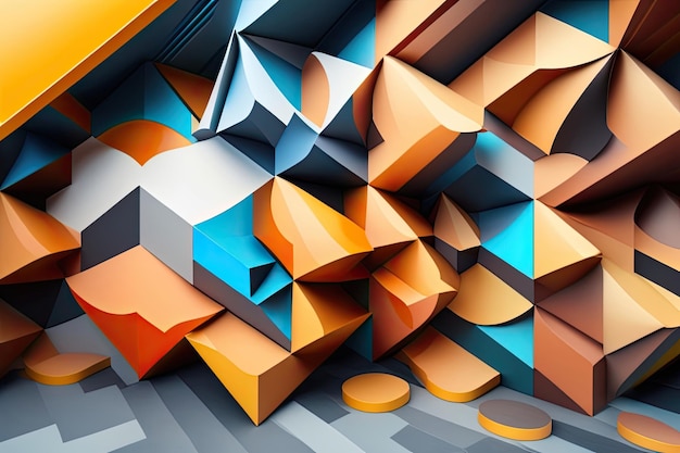 Fundo de formas geométricas abstratas e coloridas ou ilustração gerada por artxAia