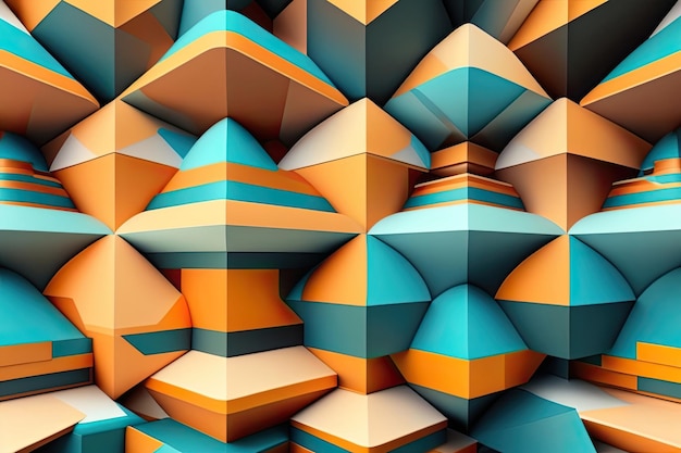 Fundo de formas geométricas abstratas e coloridas ou ilustração gerada por artxAia