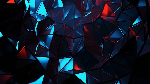 Fundo de formas geométricas abstratas em vermelho, azul e preto